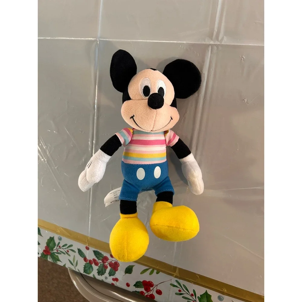 Disney Mickey Mouse Plush Just Play Striped Shirt Blue Shorts Small Soft Toy